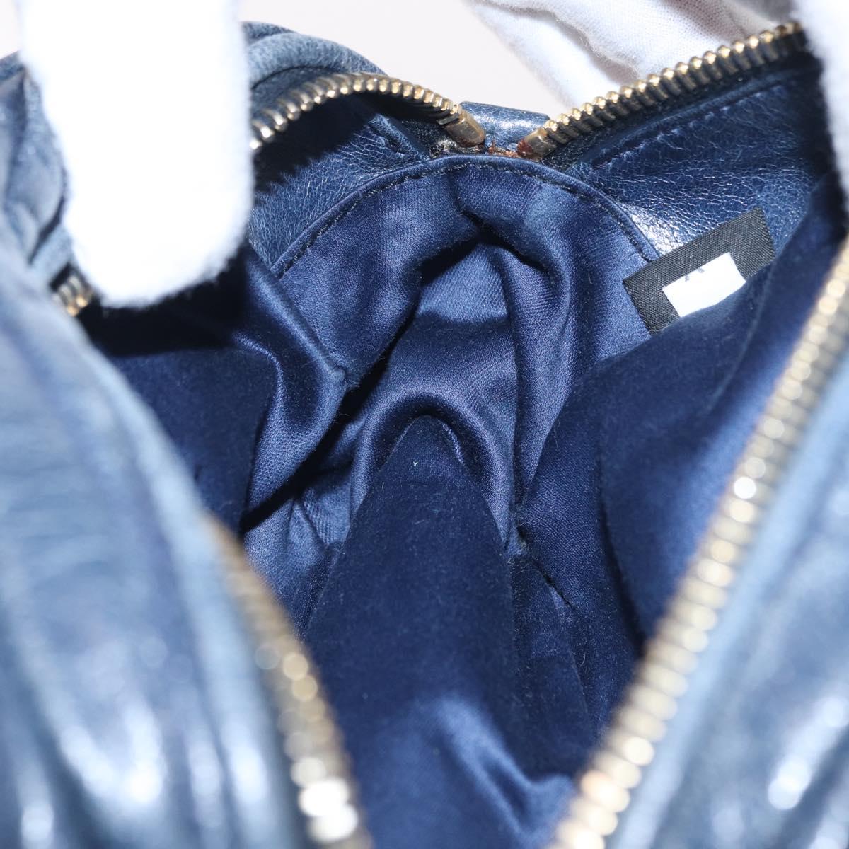 Miu Miu Matelasse Chain Shoulder Bag Vitellolux Navy Gold Auth 206239A