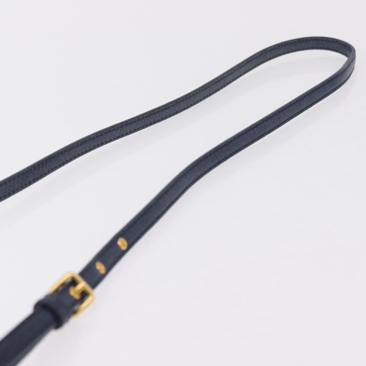 Miu Miu Matelasse Chain Shoulder Bag Vitellolux Navy Gold Auth 206239A