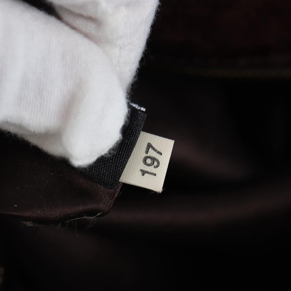 Miu Miu Hand Bag Vitellolux Brown Gold Auth 206240A