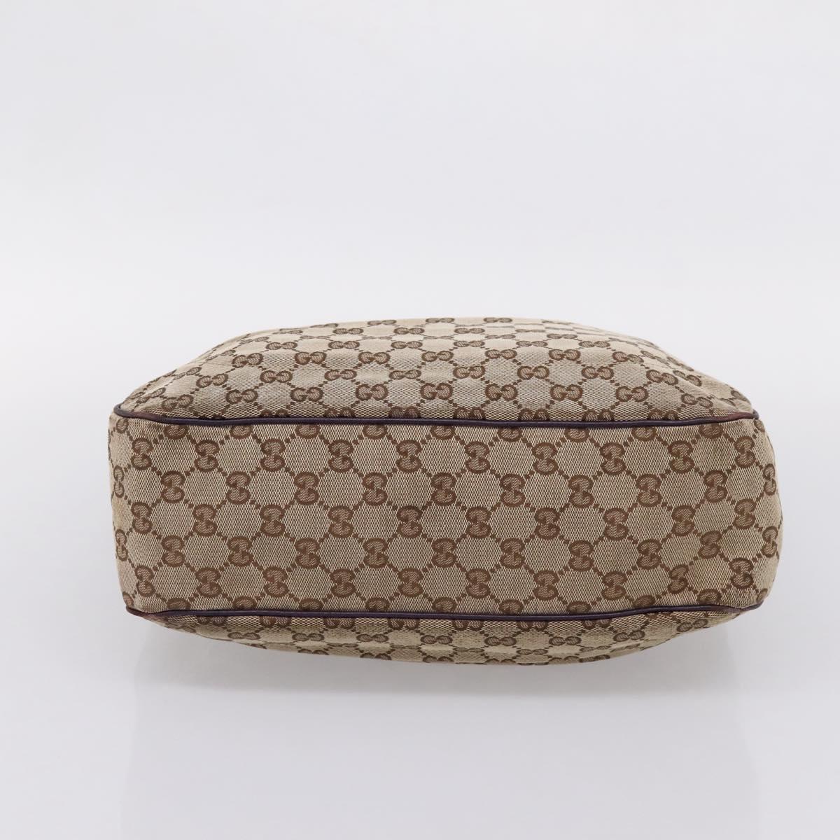 GUCCI GG Canvas New Jackie Hand Bag Beige Gold 145818 Auth 206247