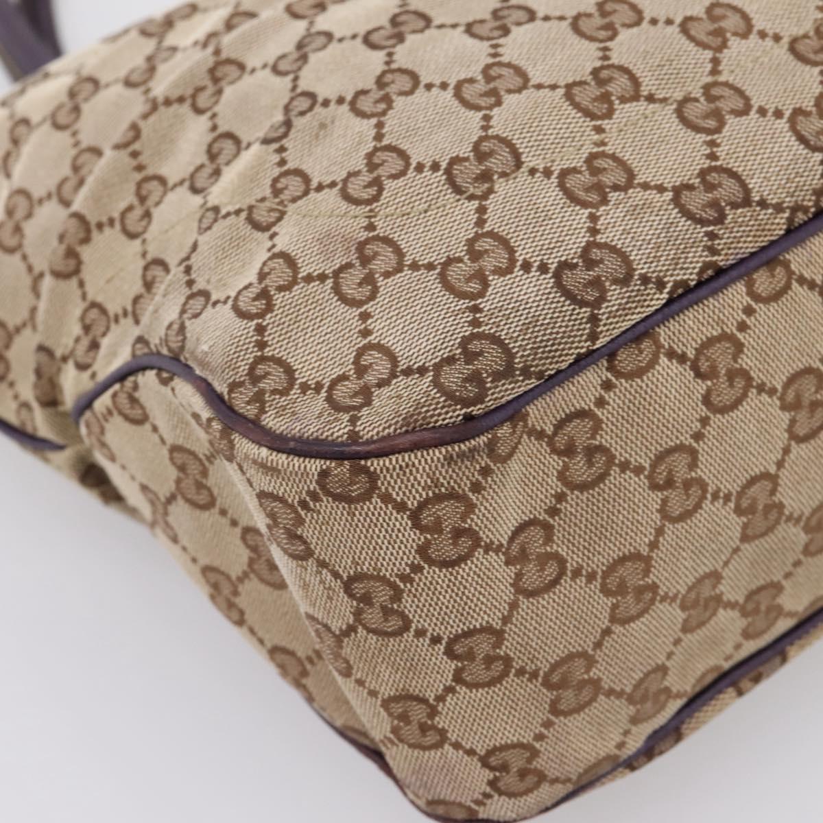 GUCCI GG Canvas New Jackie Hand Bag Beige Gold 145818 Auth 206247