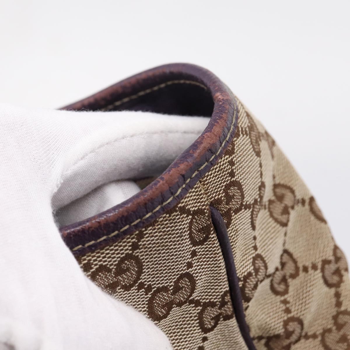 GUCCI GG Canvas New Jackie Hand Bag Beige Gold 145818 Auth 206247