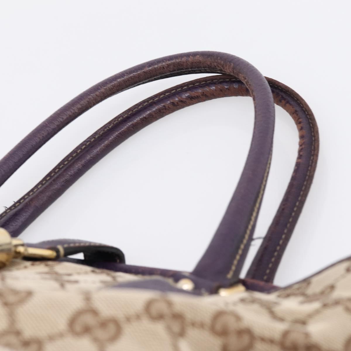 GUCCI GG Canvas New Jackie Hand Bag Beige Gold 145818 Auth 206247