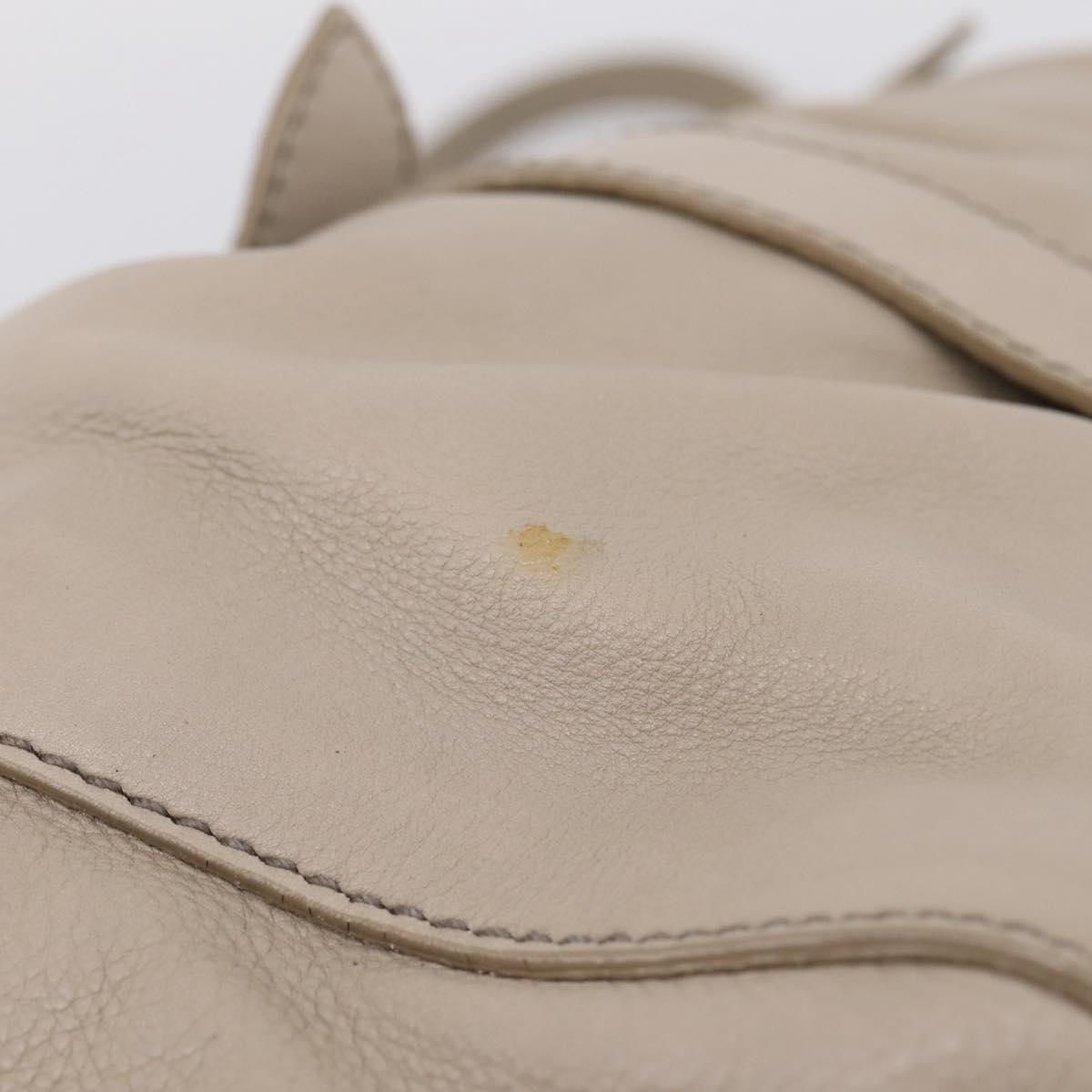 Miu Miu Hand Bag Leather 2way Beige Gold Auth 206249M