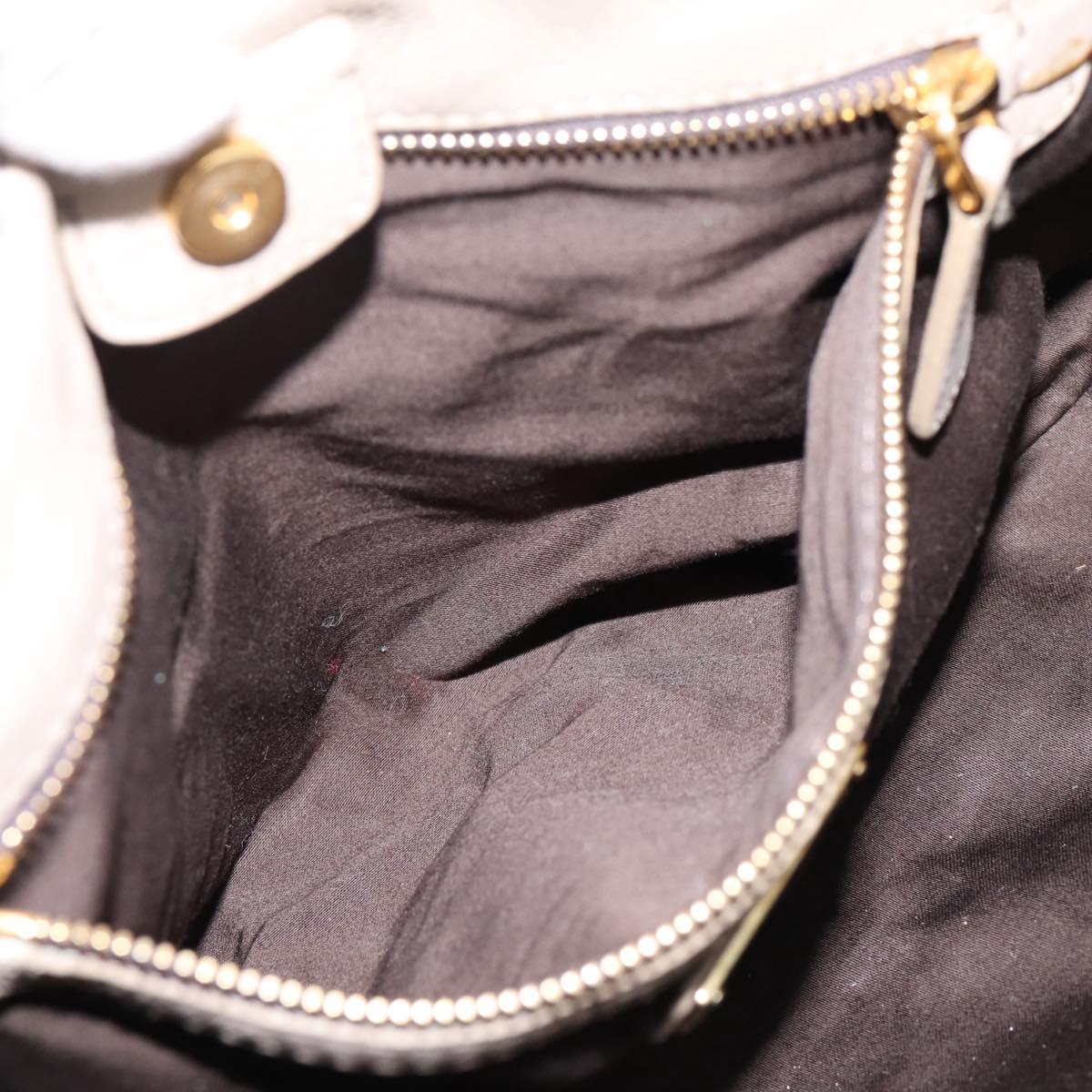 Miu Miu Hand Bag Leather 2way Beige Gold Auth 206249M