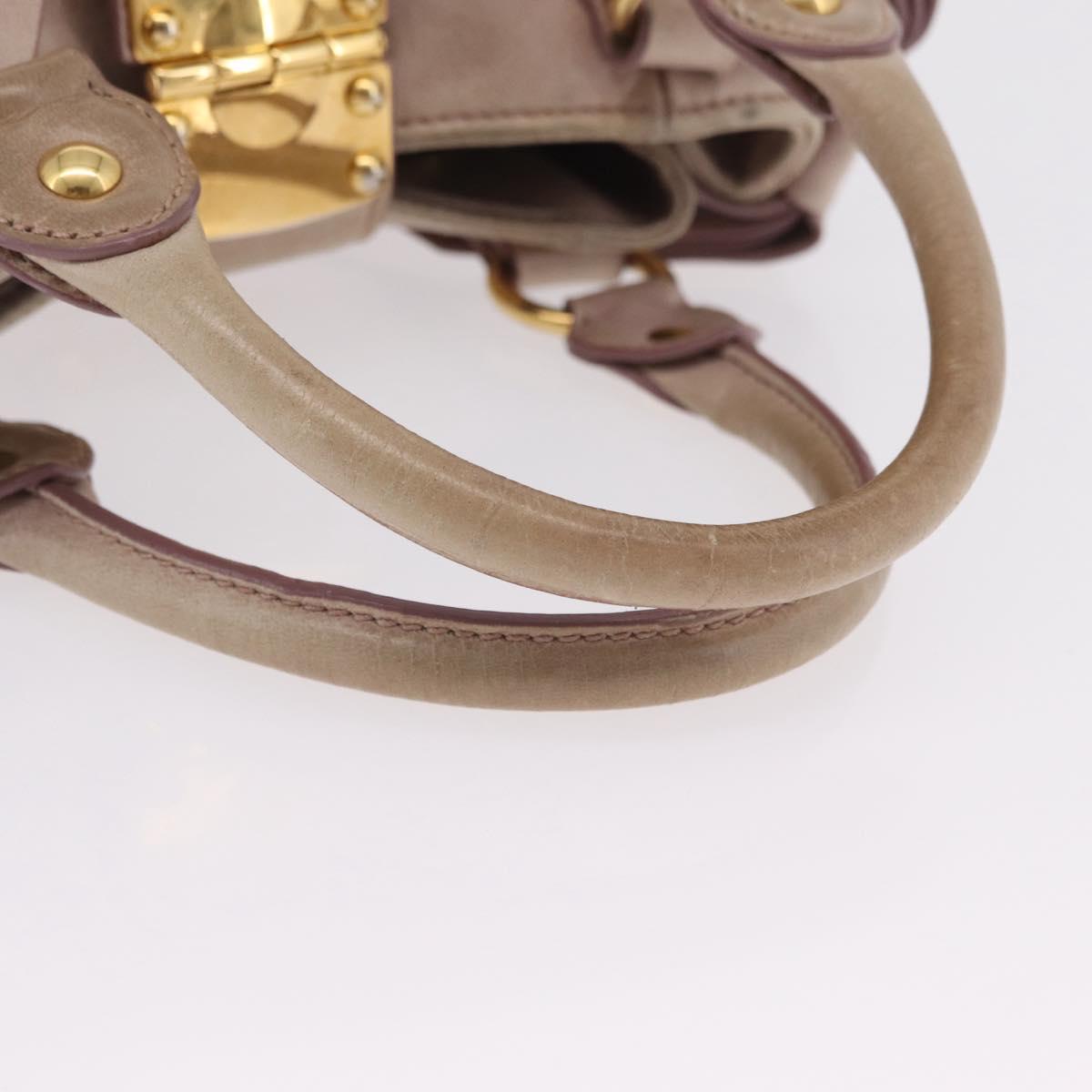 Miu Miu Hand Bag Vitellolux Pink Gold Auth 206250M