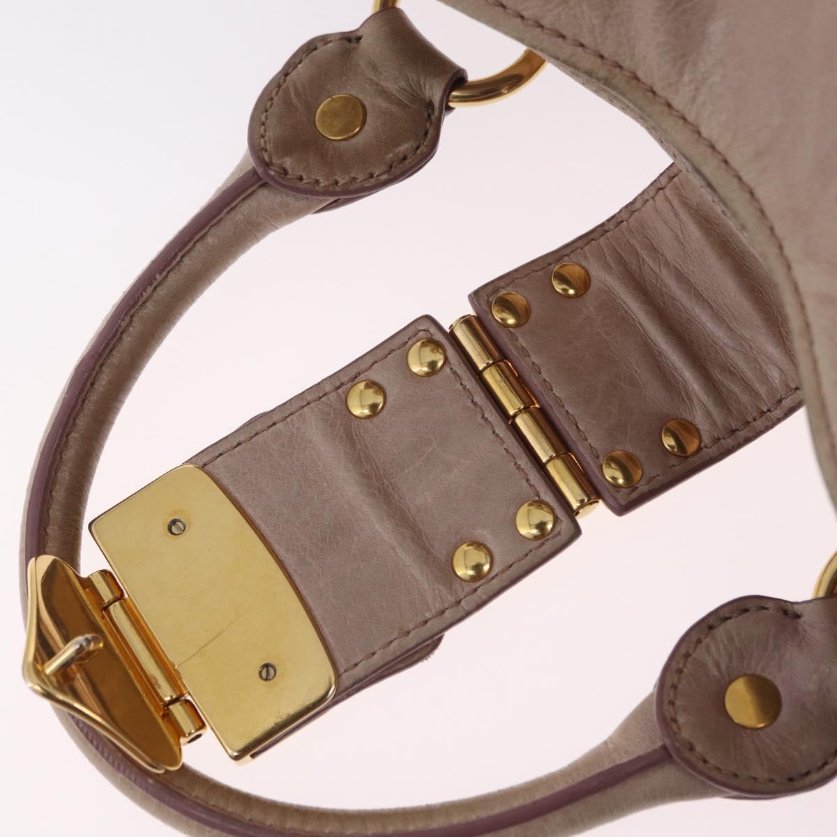 Miu Miu Hand Bag Vitellolux Pink Gold Auth 206250M