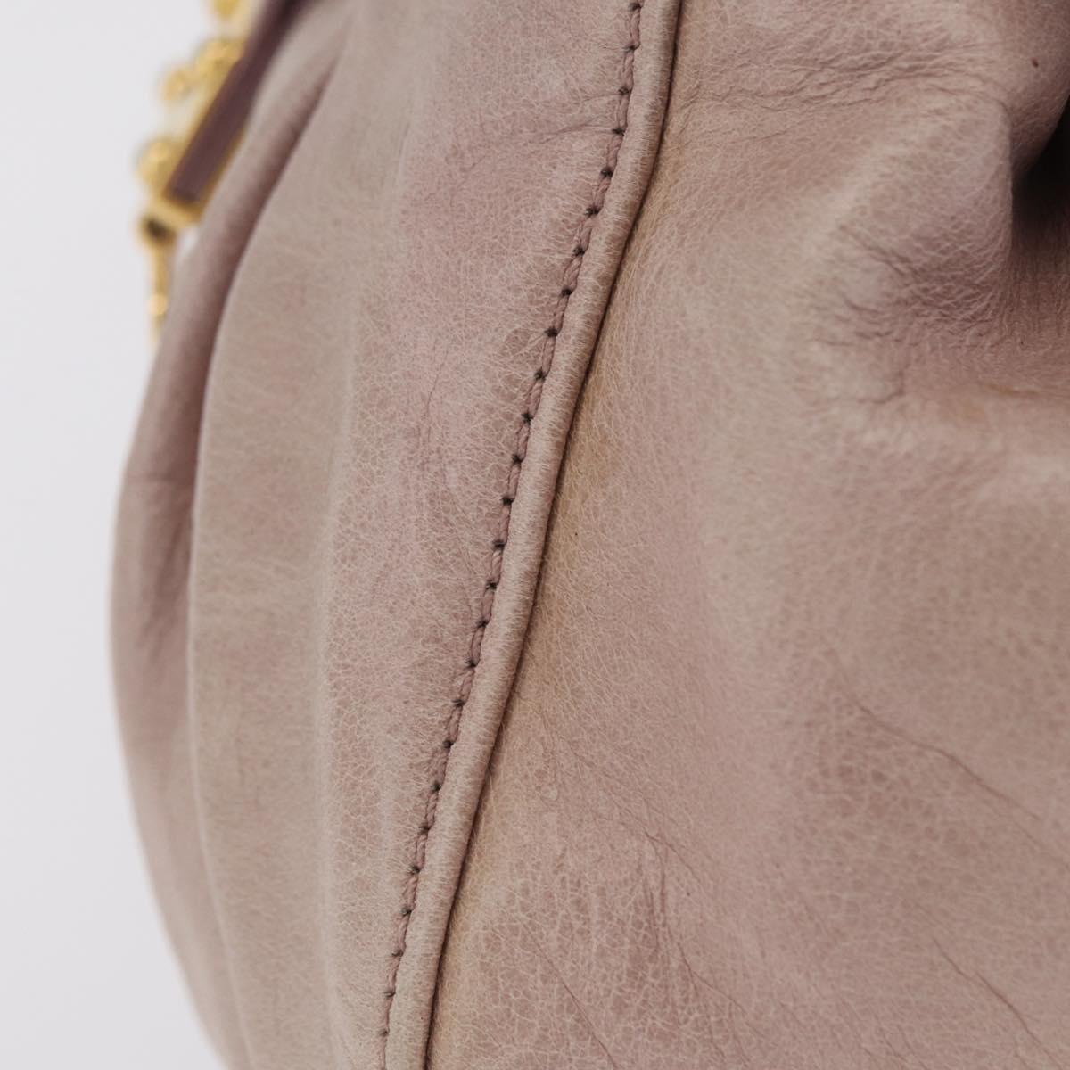Miu Miu Hand Bag Vitellolux Pink Gold Auth 206250M