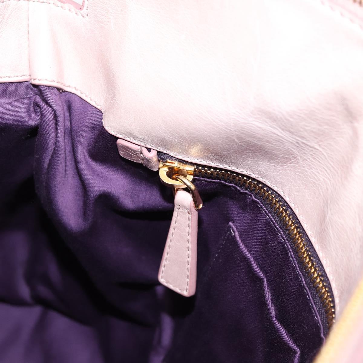 Miu Miu Hand Bag Vitellolux 2way Pink Gold Auth 206251M