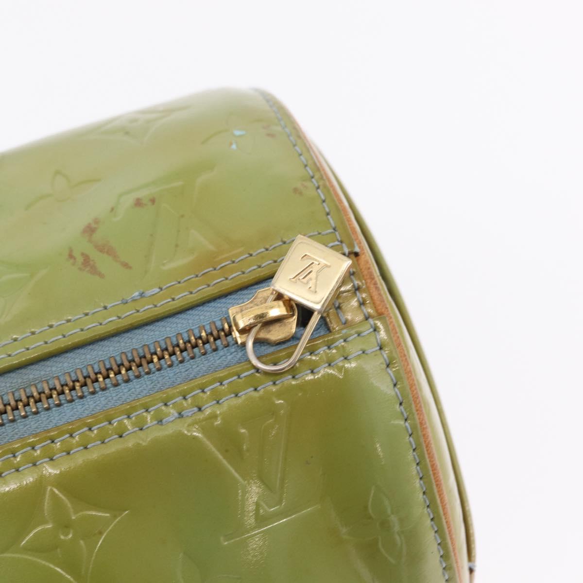 LOUIS VUITTON Monogram Vernis Bedford Hand Bag Baby Blue M91007 LV Auth 206254