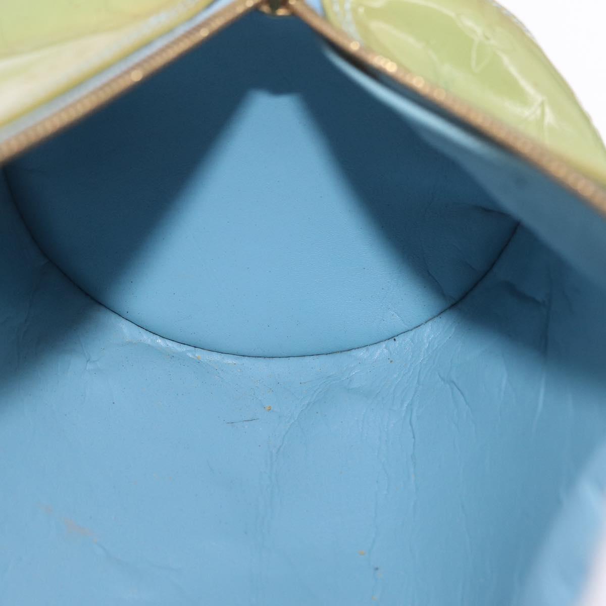 LOUIS VUITTON Monogram Vernis Bedford Hand Bag Baby Blue M91007 LV Auth 206254
