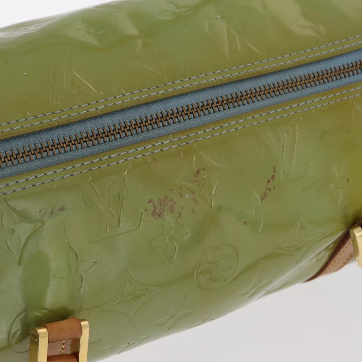 LOUIS VUITTON Monogram Vernis Bedford Hand Bag Baby Blue M91007 LV Auth 206254
