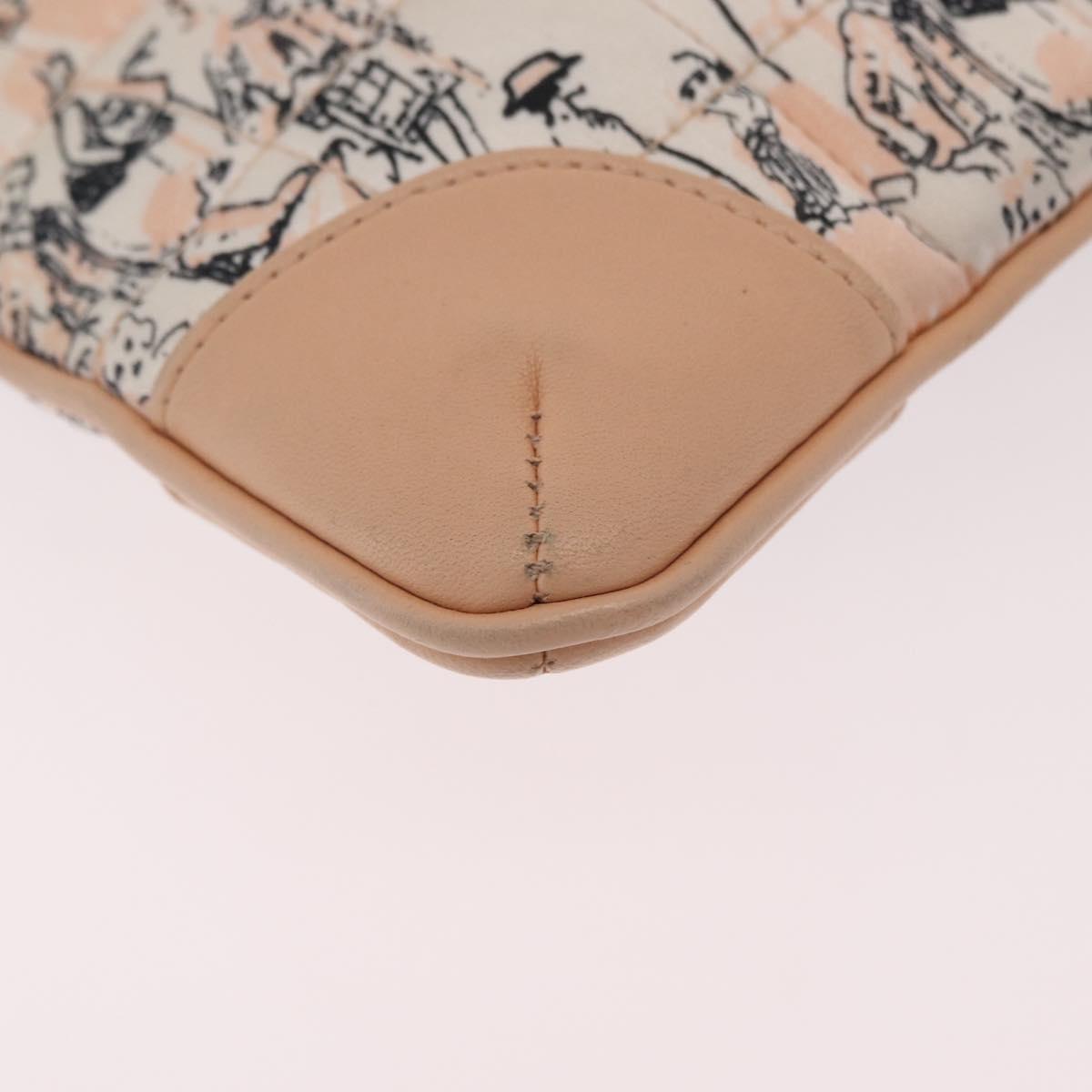 CHANEL Choco Bar Chain Shoulder Bag Silk Pink Gold CC Auth 206258SAM