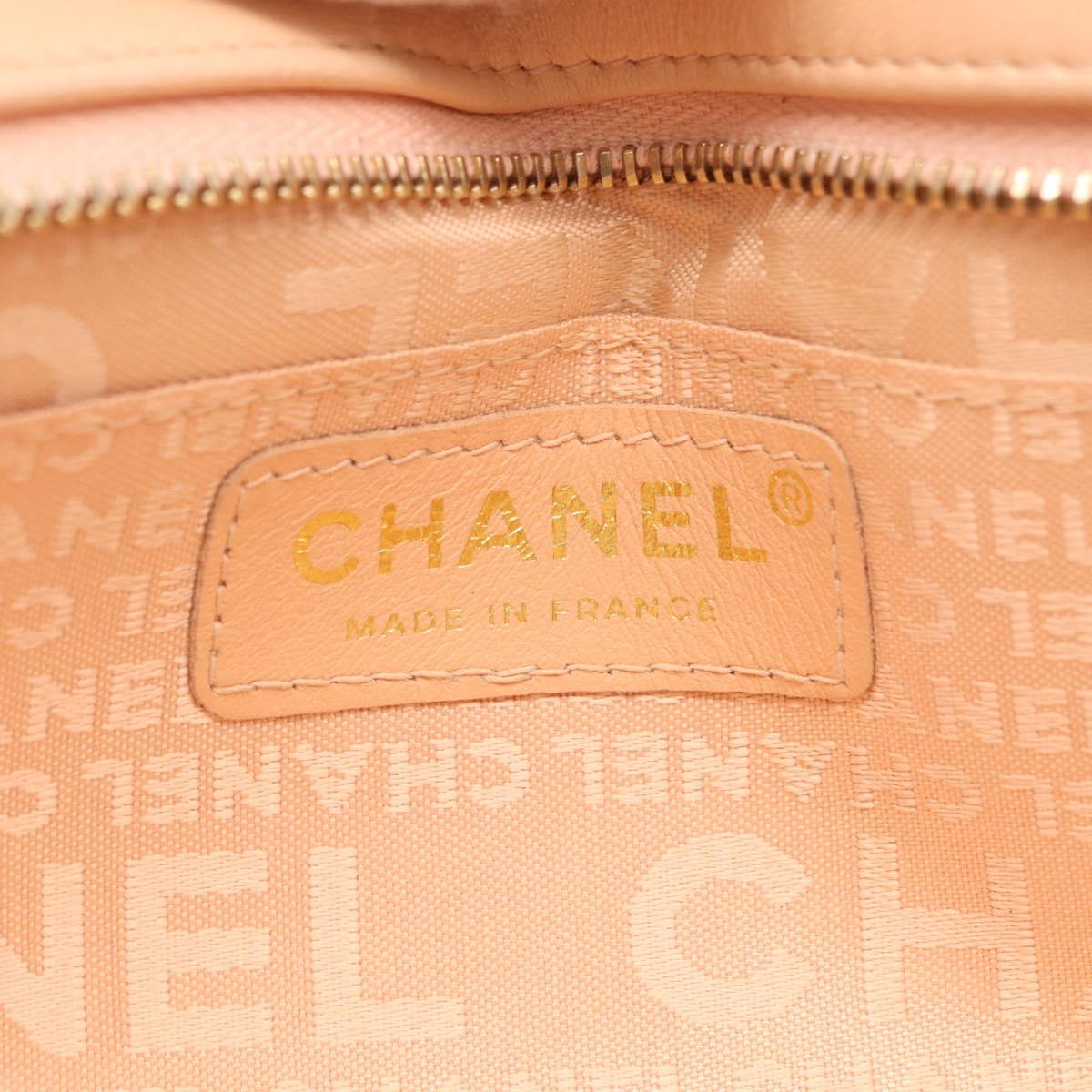 CHANEL Choco Bar Chain Shoulder Bag Silk Pink Gold CC Auth 206258SAM