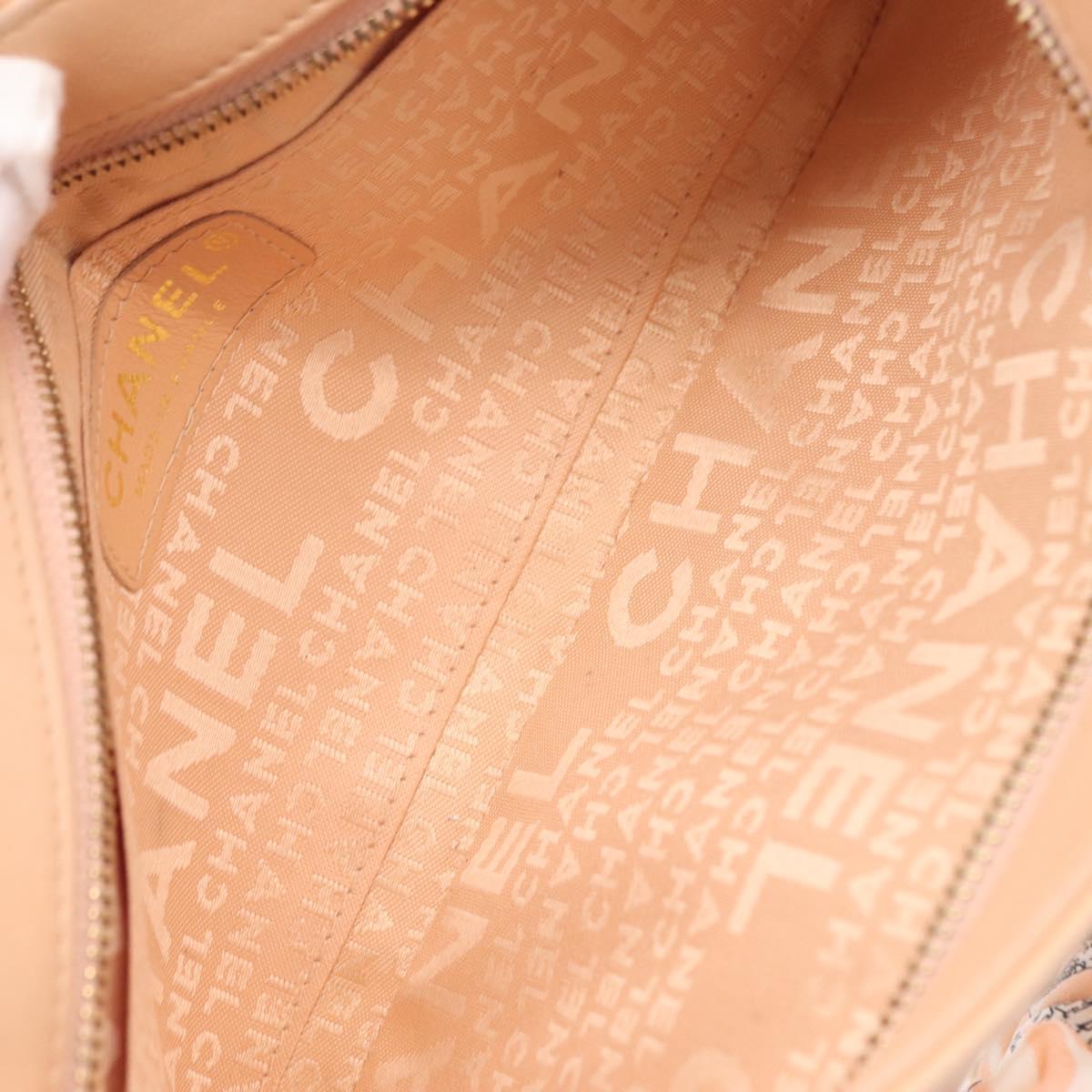 CHANEL Choco Bar Chain Shoulder Bag Silk Pink Gold CC Auth 206258SAM