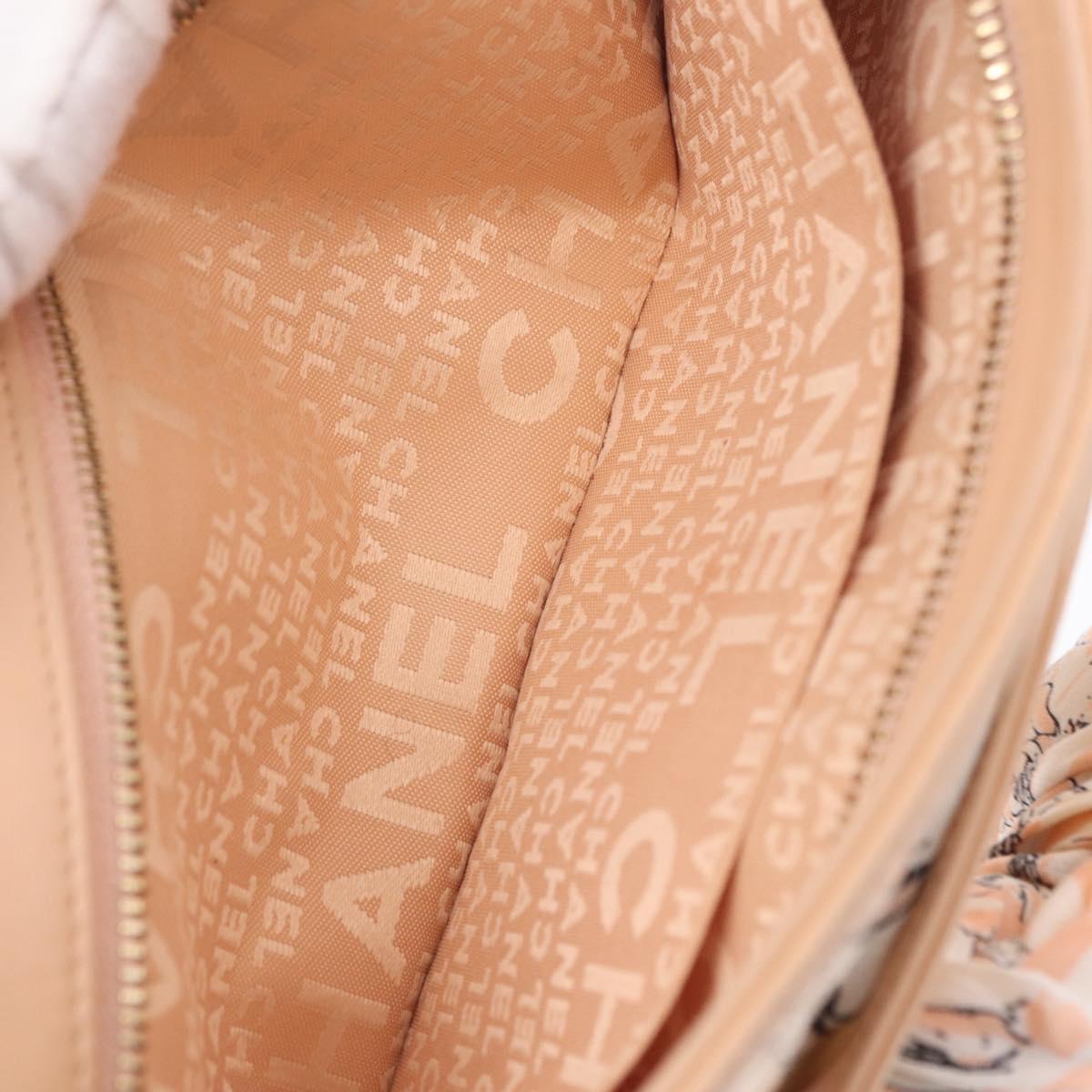 CHANEL Choco Bar Chain Shoulder Bag Silk Pink Gold CC Auth 206258SAM