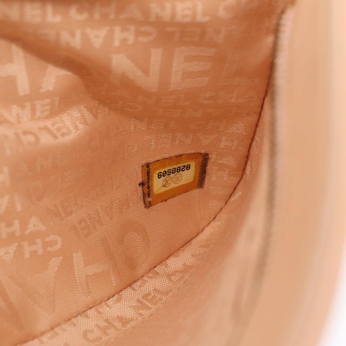 CHANEL Choco Bar Chain Shoulder Bag Silk Pink Gold CC Auth 206258SAM