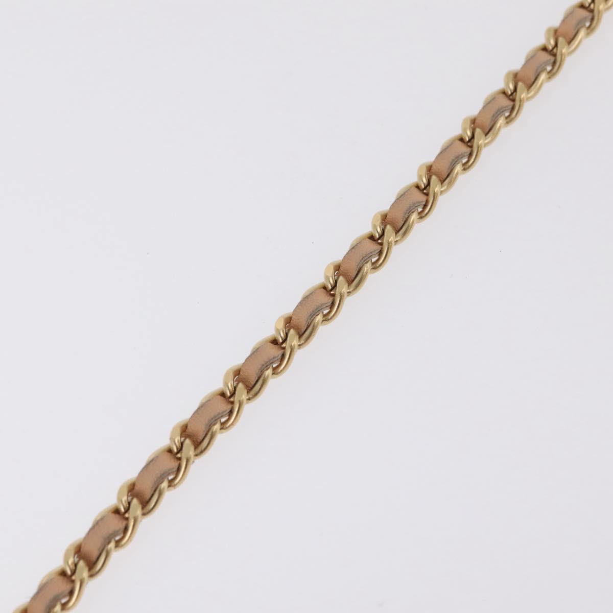 CHANEL Choco Bar Chain Shoulder Bag Silk Pink Gold CC Auth 206258SAM