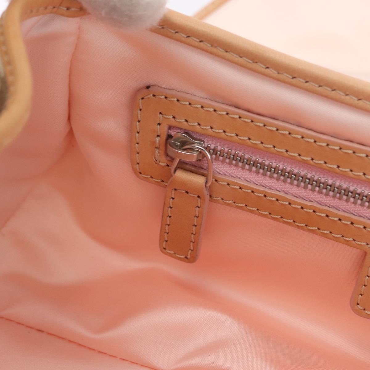 Christian Dior Trotter Canvas Romantic Chain Bag PVC Ivory Silver Auth 206260SAM
