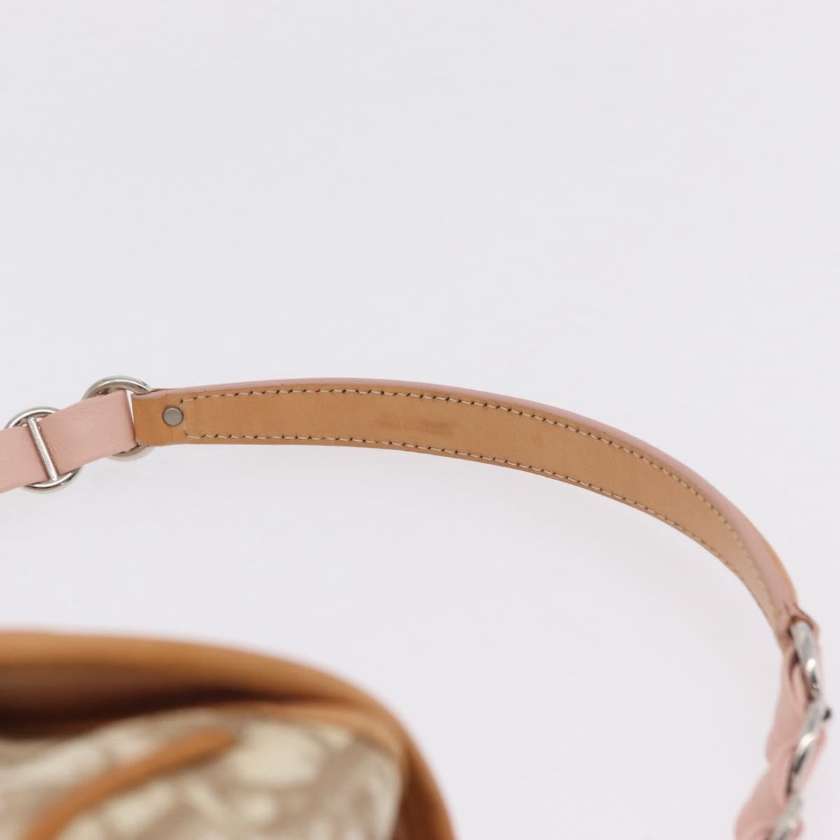 Christian Dior Trotter Canvas Romantic Chain Bag PVC Ivory Silver Auth 206260SAM
