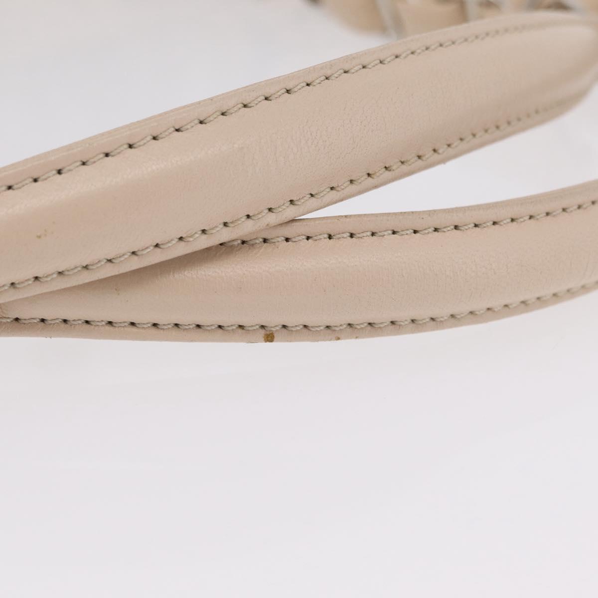 Christian Dior Trotter Canvas Chain Tote Bag PVC Ivory Silver Auth 206261A