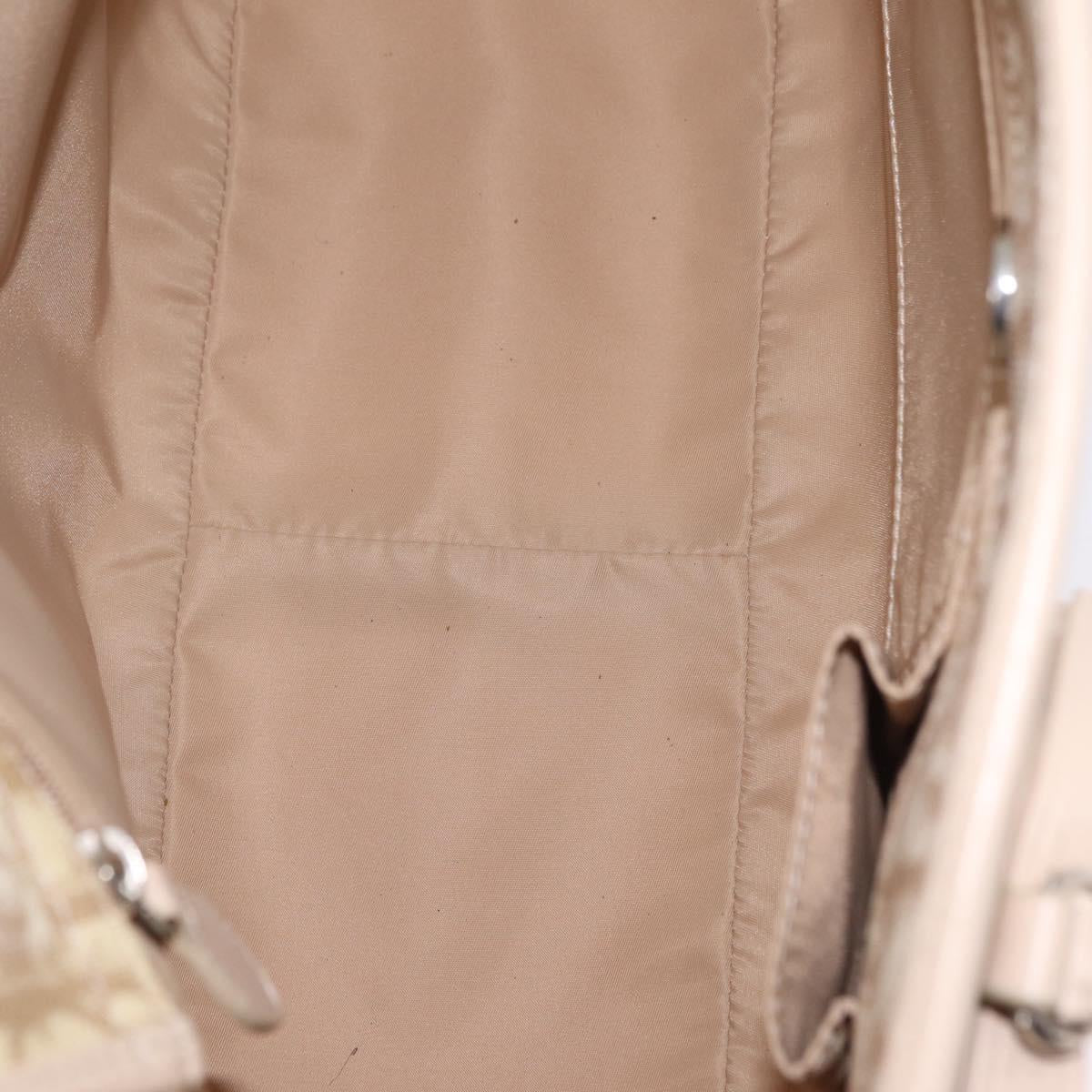 Christian Dior Trotter Canvas Chain Tote Bag PVC Ivory Silver Auth 206261A