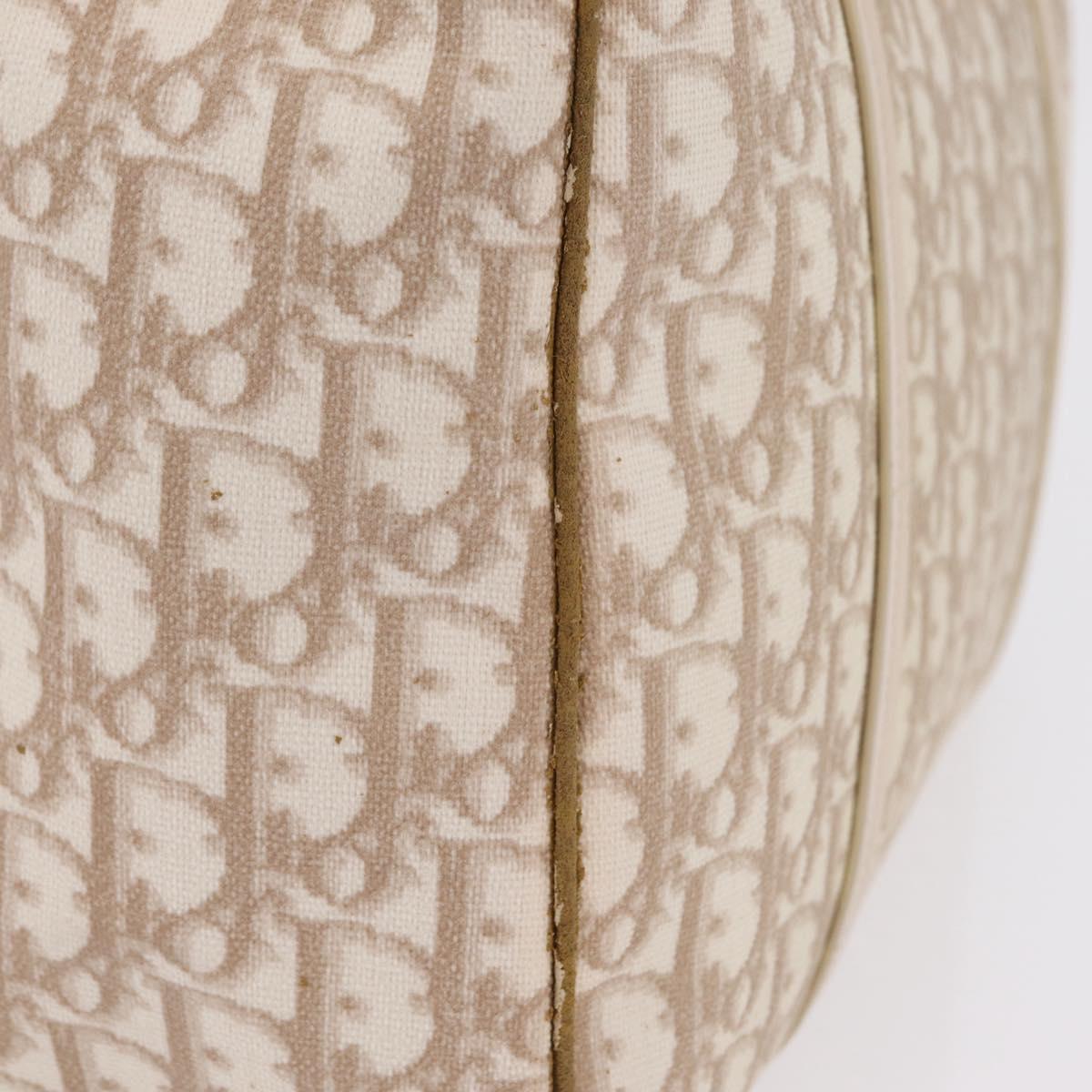 Christian Dior Trotter Canvas Chain Tote Bag PVC Ivory Silver Auth 206261A