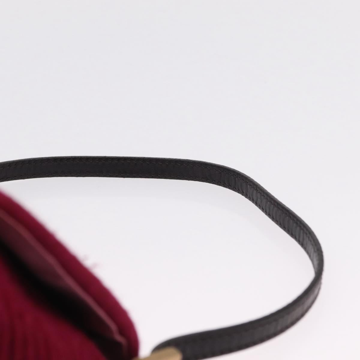 FENDI Mamma Baguette Shoulder Bag Wool Red Gold 8BR180 Auth 206269SM