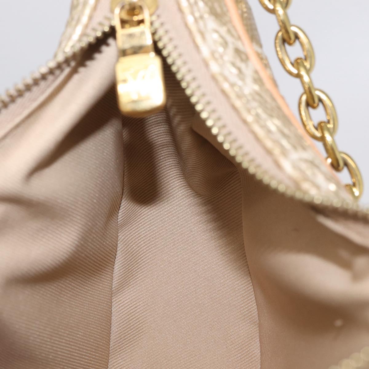 LOUIS VUITTON Monogram Laminated Jacquard Loop Bag Gold M22928 LV Auth 206273SAM