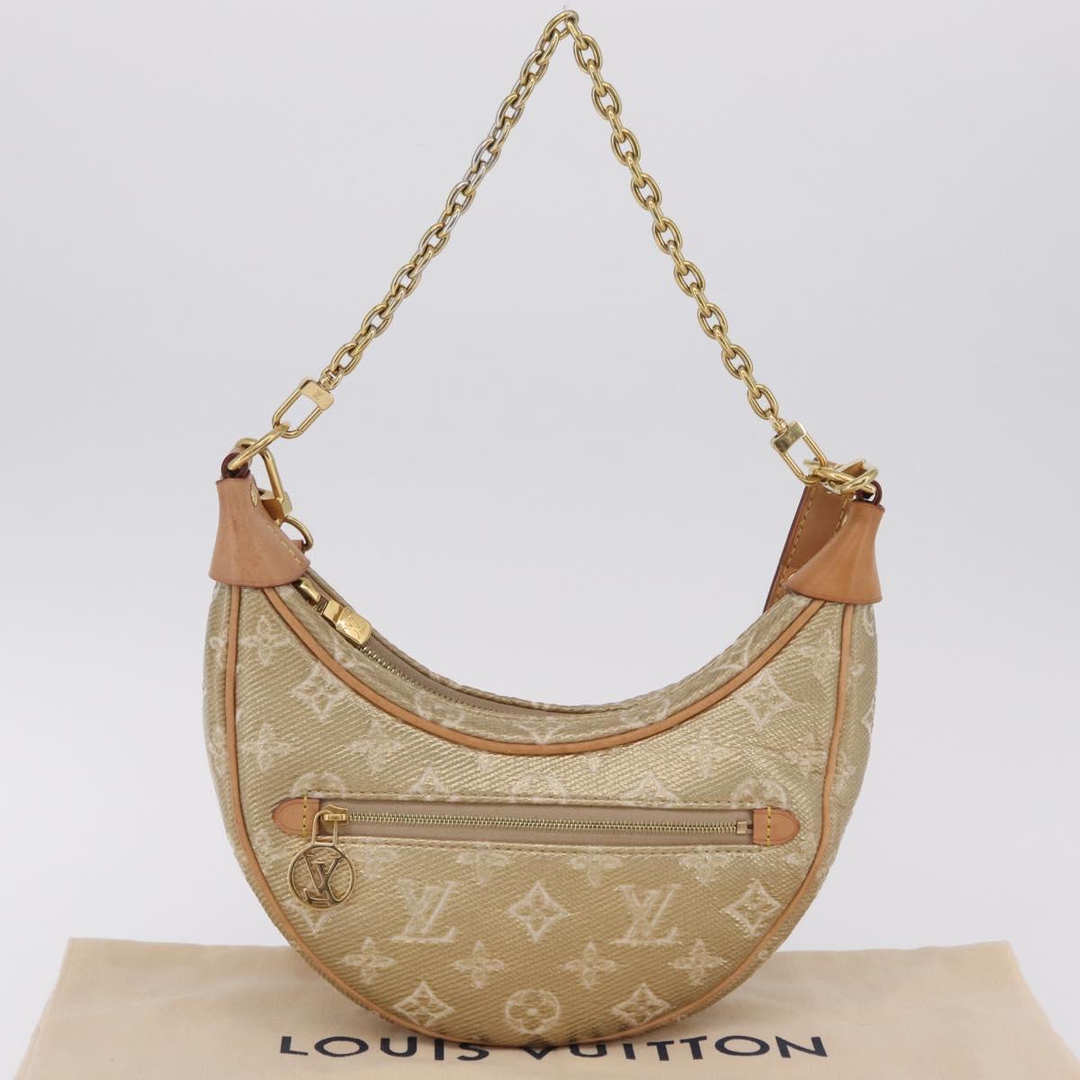 LOUIS VUITTON Monogram Laminated Jacquard Loop Bag Gold M22928 LV Auth 206273SAM
