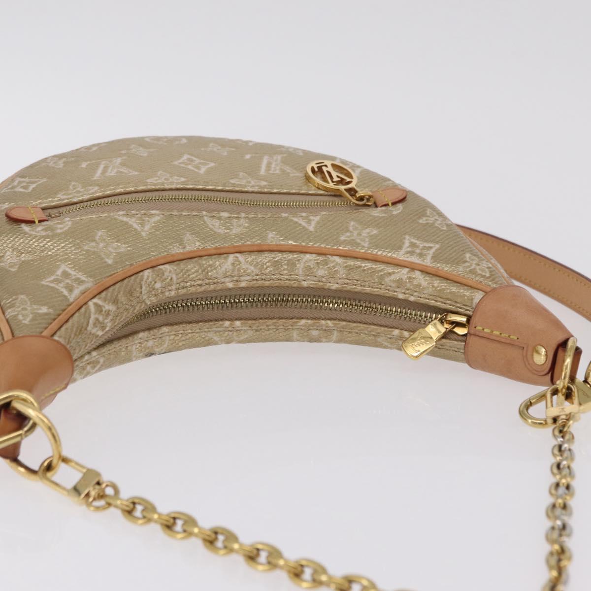 LOUIS VUITTON Monogram Laminated Jacquard Loop Bag Gold M22928 LV Auth 206273SAM