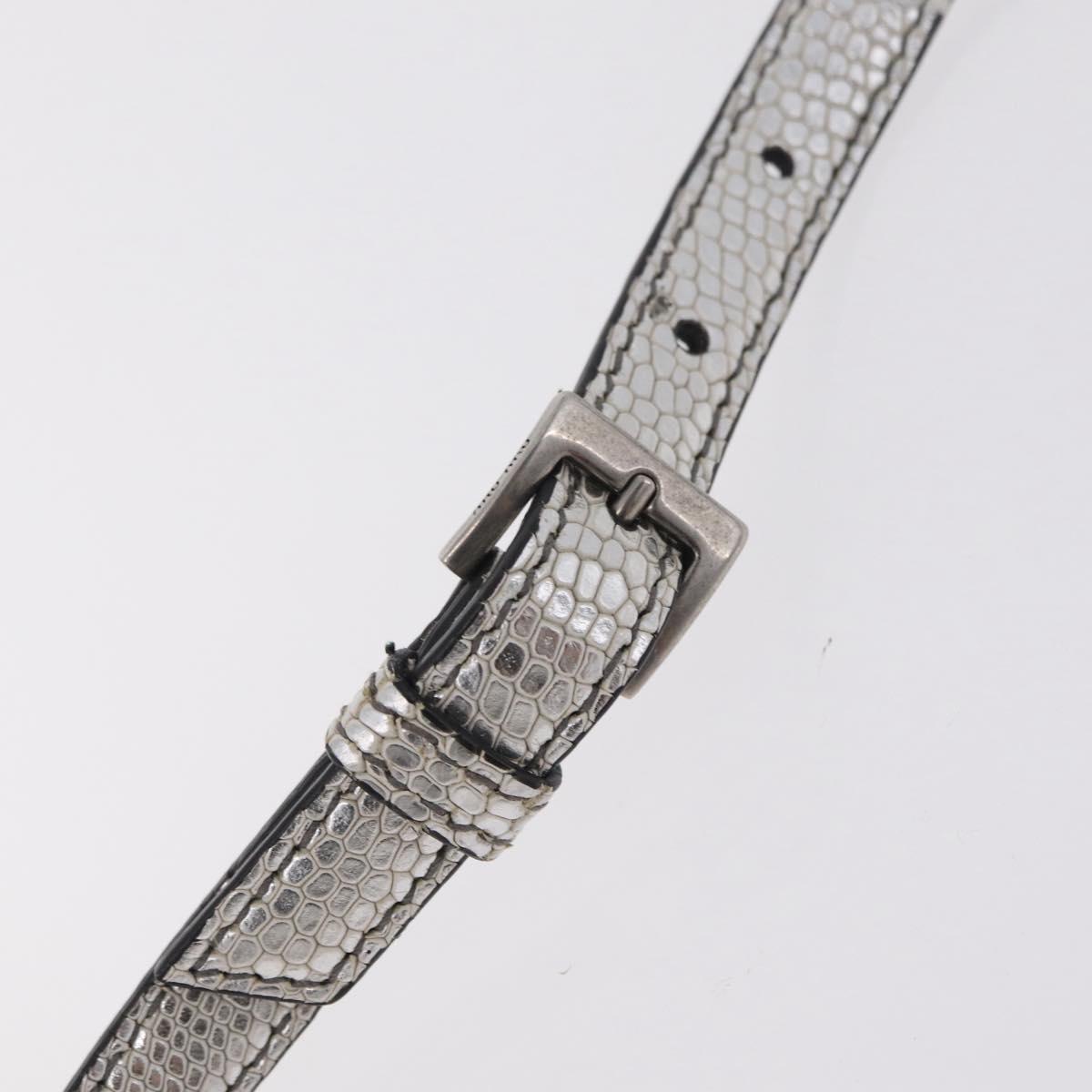 Miu Miu Shoulder Bag Leather Silver Auth 206274M