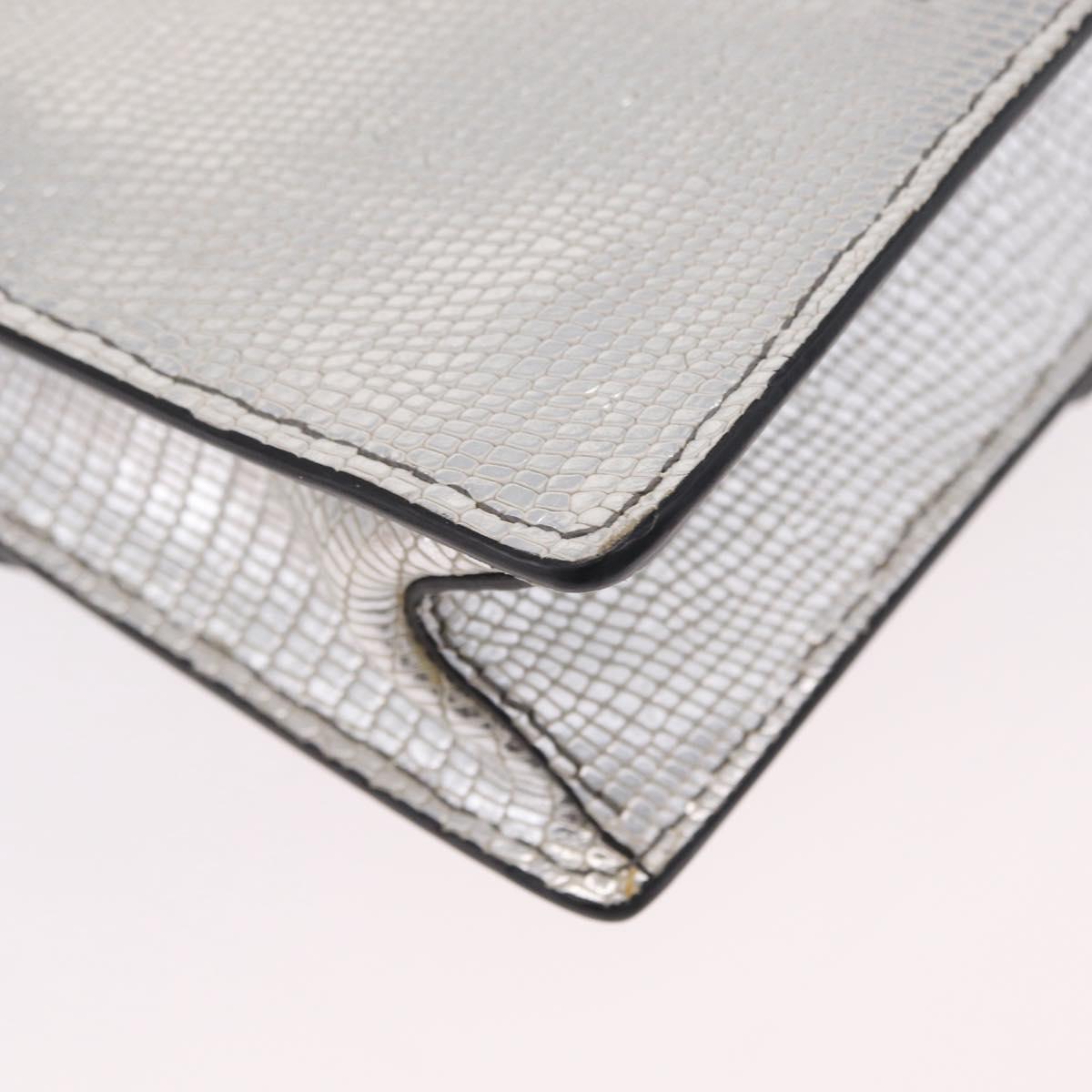 Miu Miu Shoulder Bag Leather Silver Auth 206274M