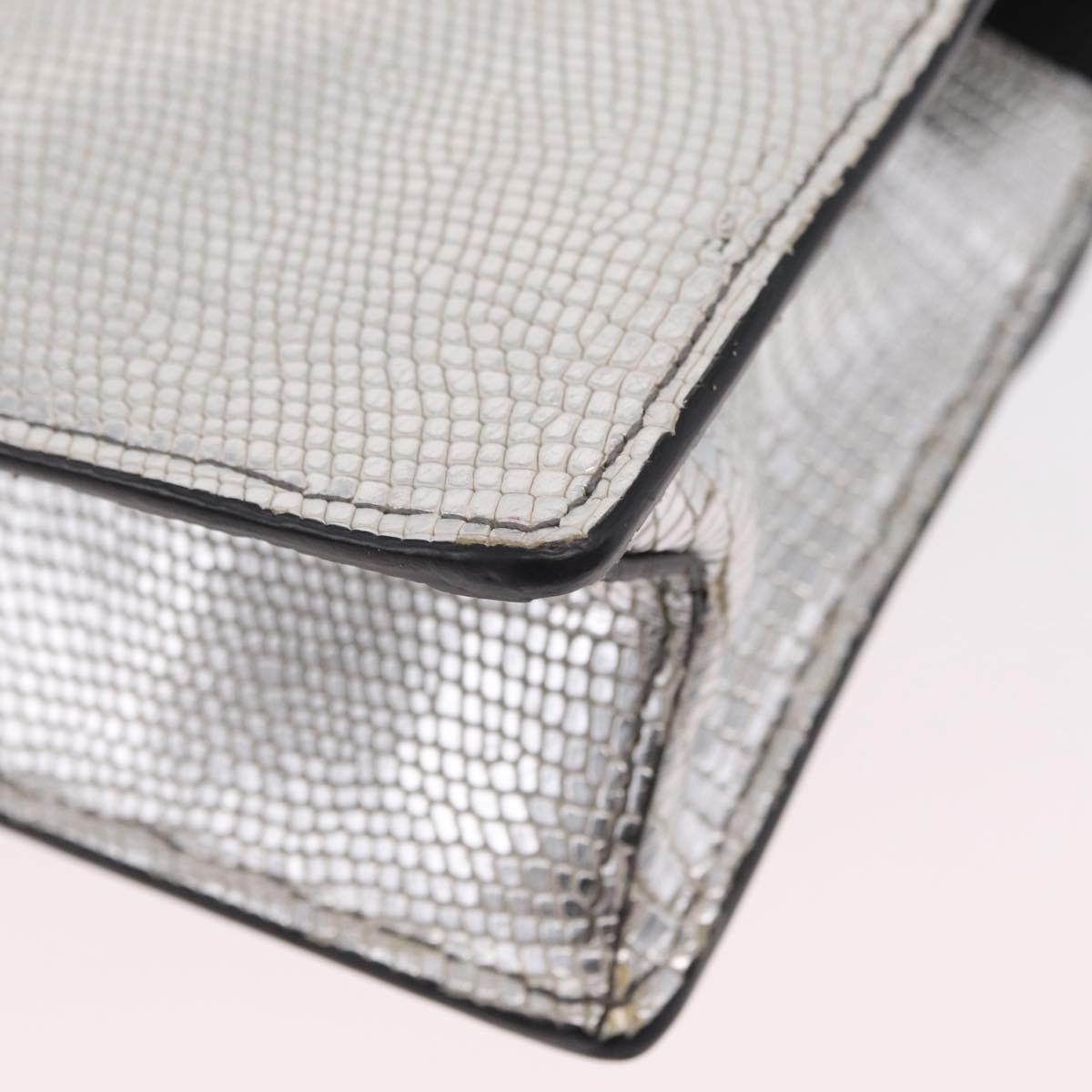 Miu Miu Shoulder Bag Leather Silver Auth 206274M