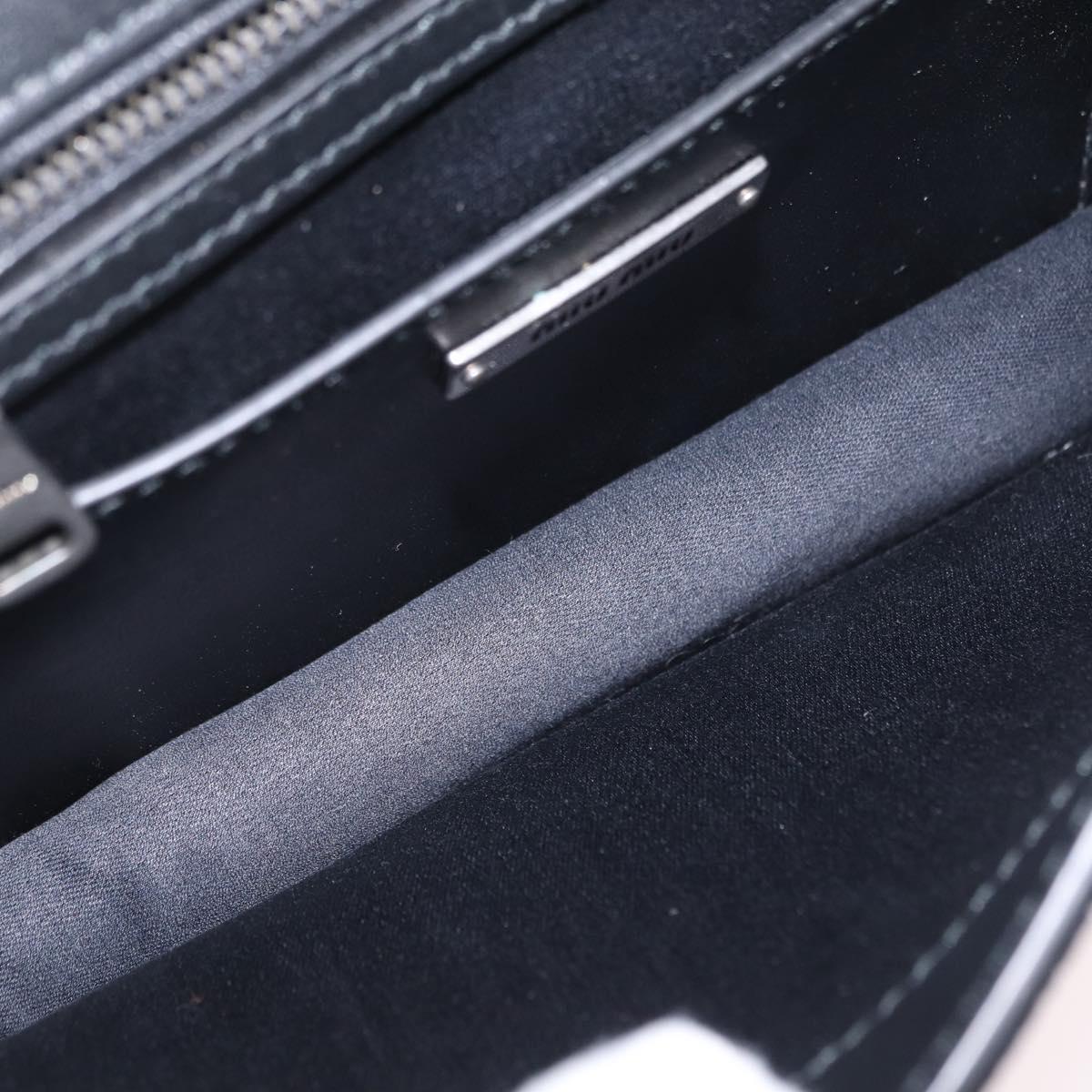 Miu Miu Shoulder Bag Leather Silver Auth 206274M