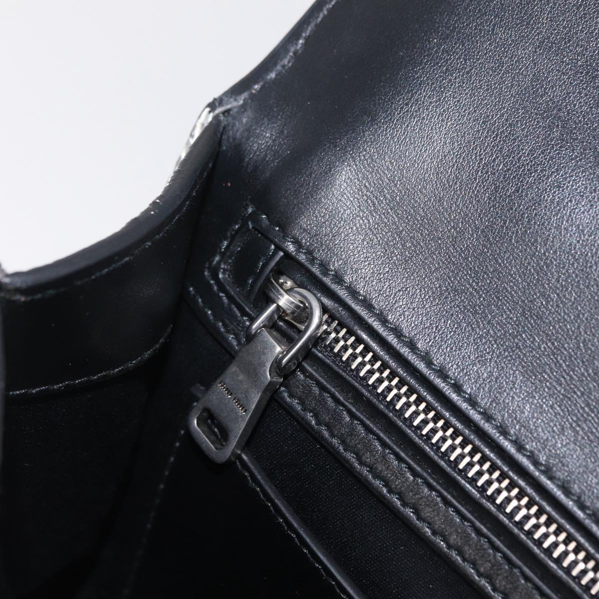 Miu Miu Shoulder Bag Leather Silver Auth 206274M