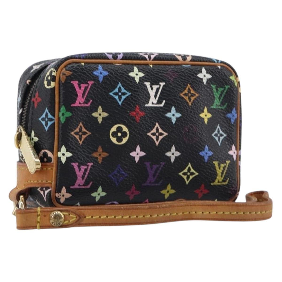 LOUIS VUITTON Monogram Multicolor Trousse Wapity Pouch Black M58034 Auth 206275A
