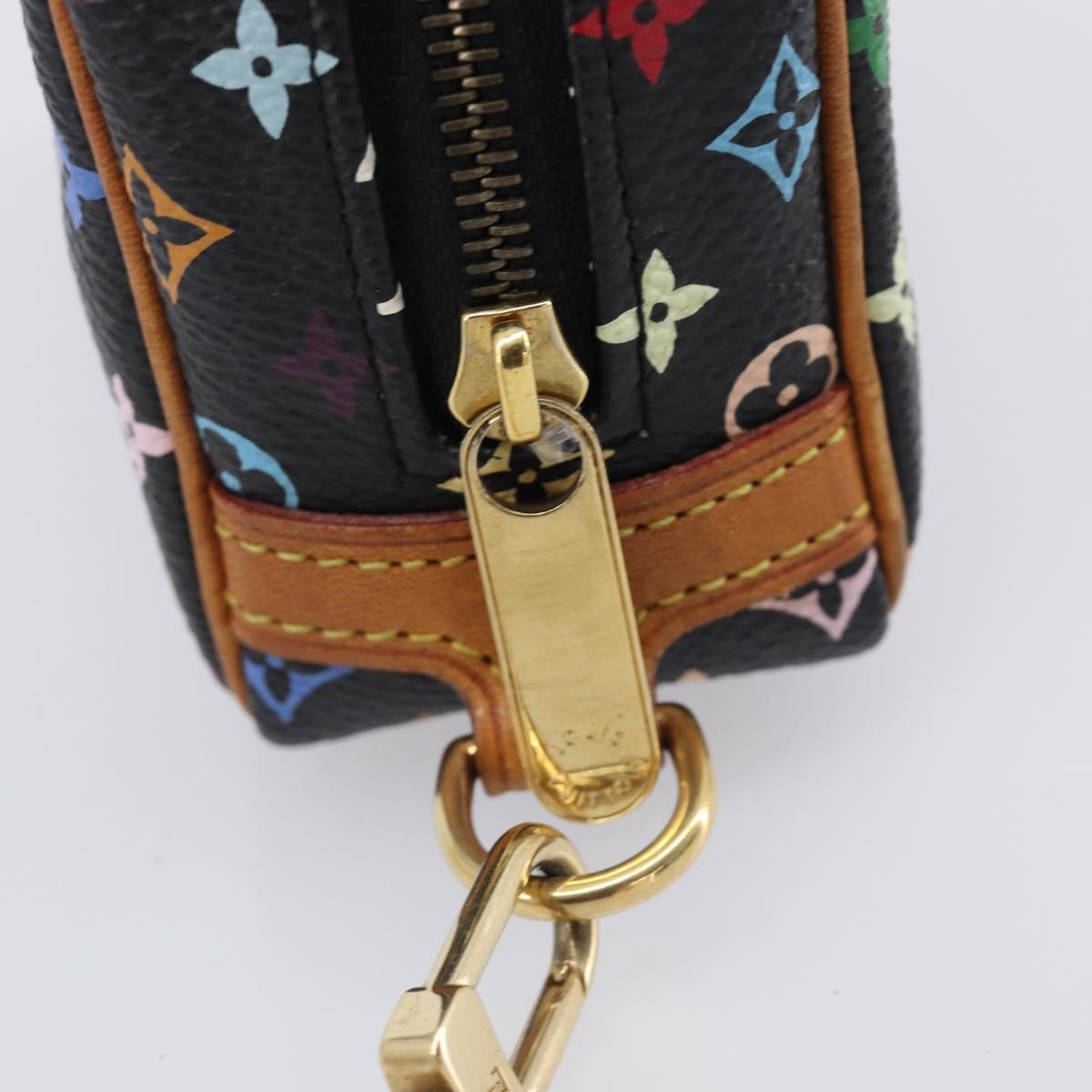 LOUIS VUITTON Monogram Multicolor Trousse Wapity Pouch Black M58034 Auth 206275A