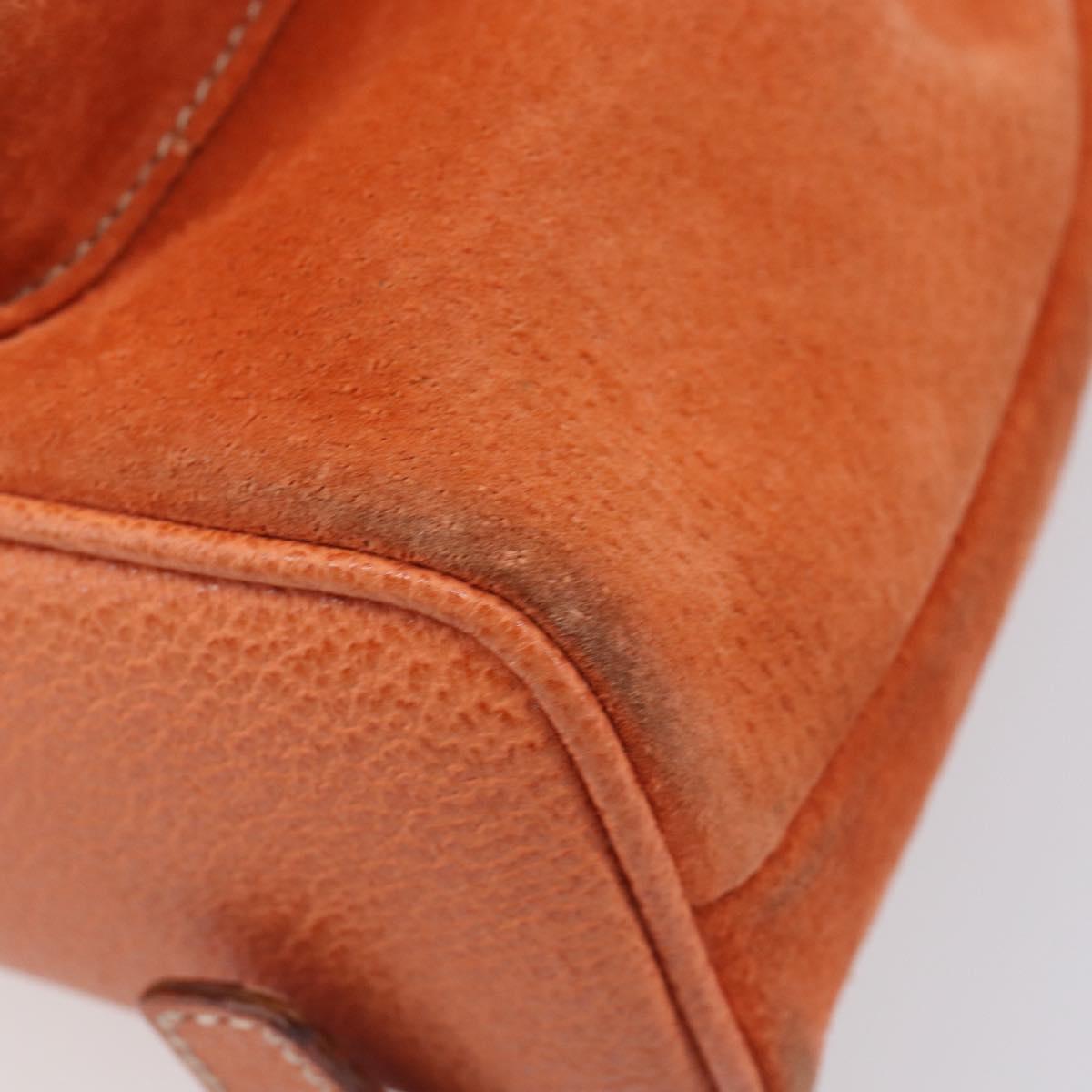 GUCCI Bamboo Backpack Suede Orange Gold 003 2058 0030 Auth 206284