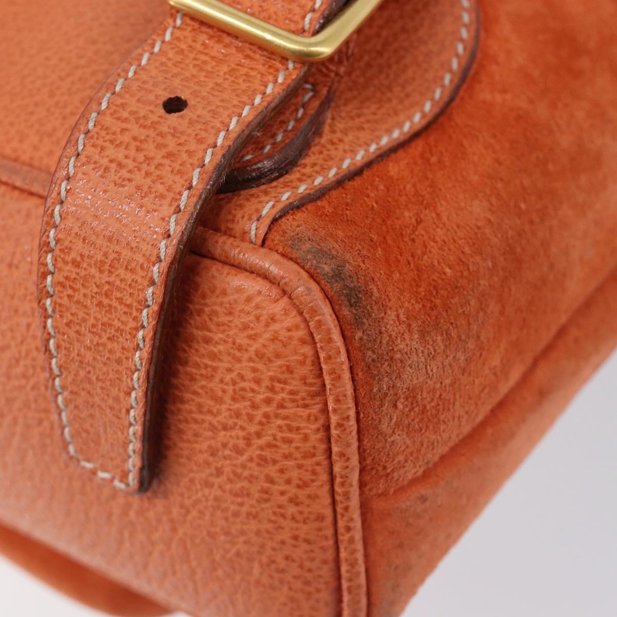 GUCCI Bamboo Backpack Suede Orange Gold 003 2058 0030 Auth 206284