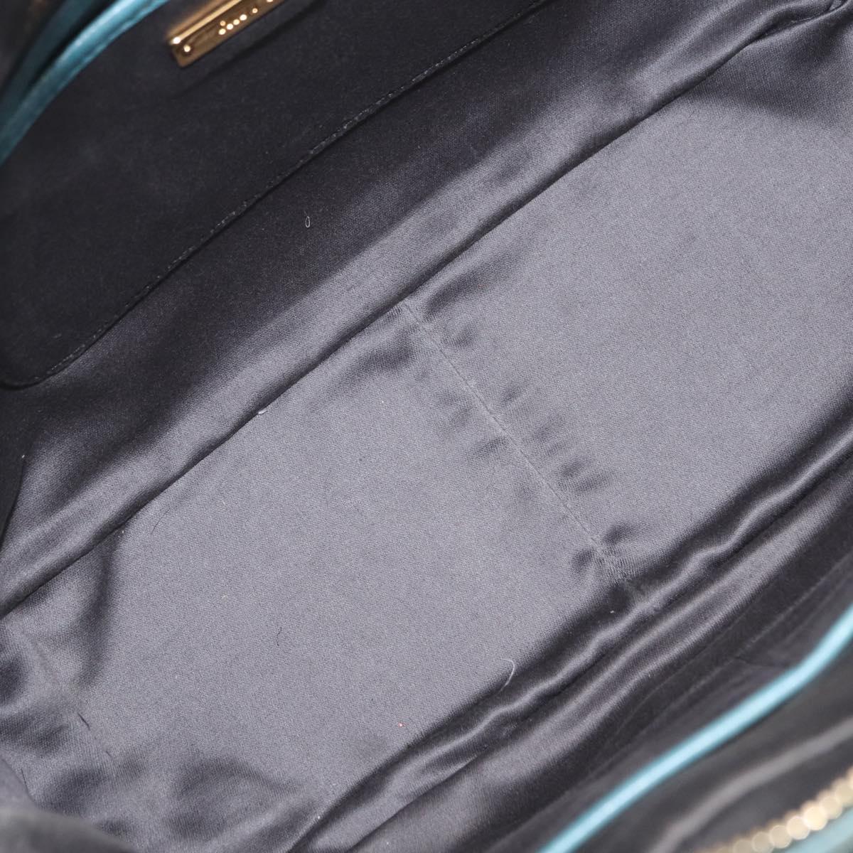 Miu Miu Vitellolux Matelasse Bag Leather 2way Turquoise Blue Gold Auth 206286M
