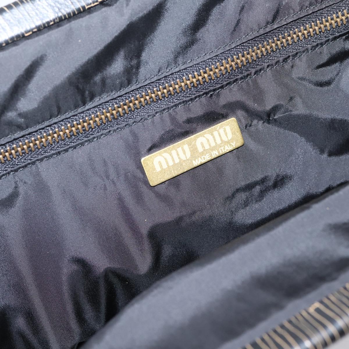 Miu Miu Shoulder Bag Leather Black Gold Auth 206289