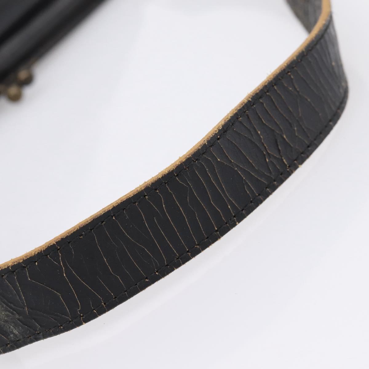 Miu Miu Shoulder Bag Leather Black Gold Auth 206289