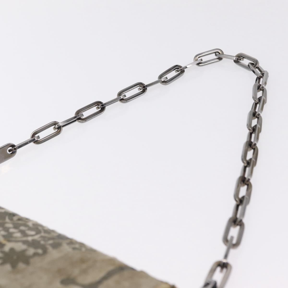 GUCCI Shoulder Bag Velor Beige Silver 001 3829 Auth 206290A