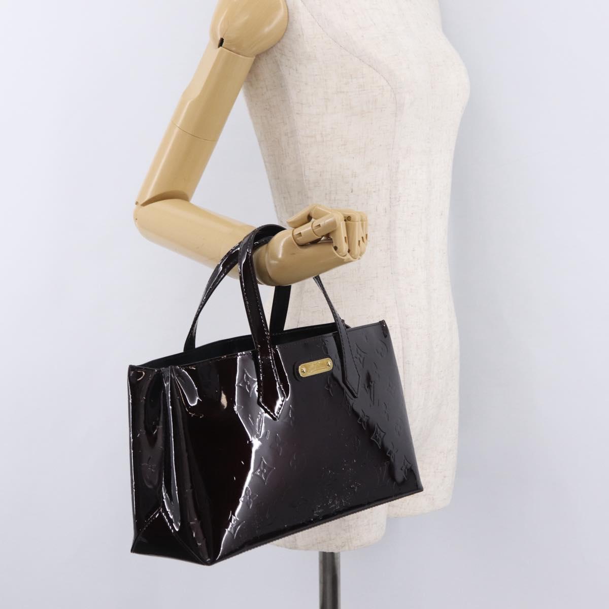 LOUIS VUITTON Monogram Vernis Wilshire PM Hand Bag Amarante M93641 Auth 206294A