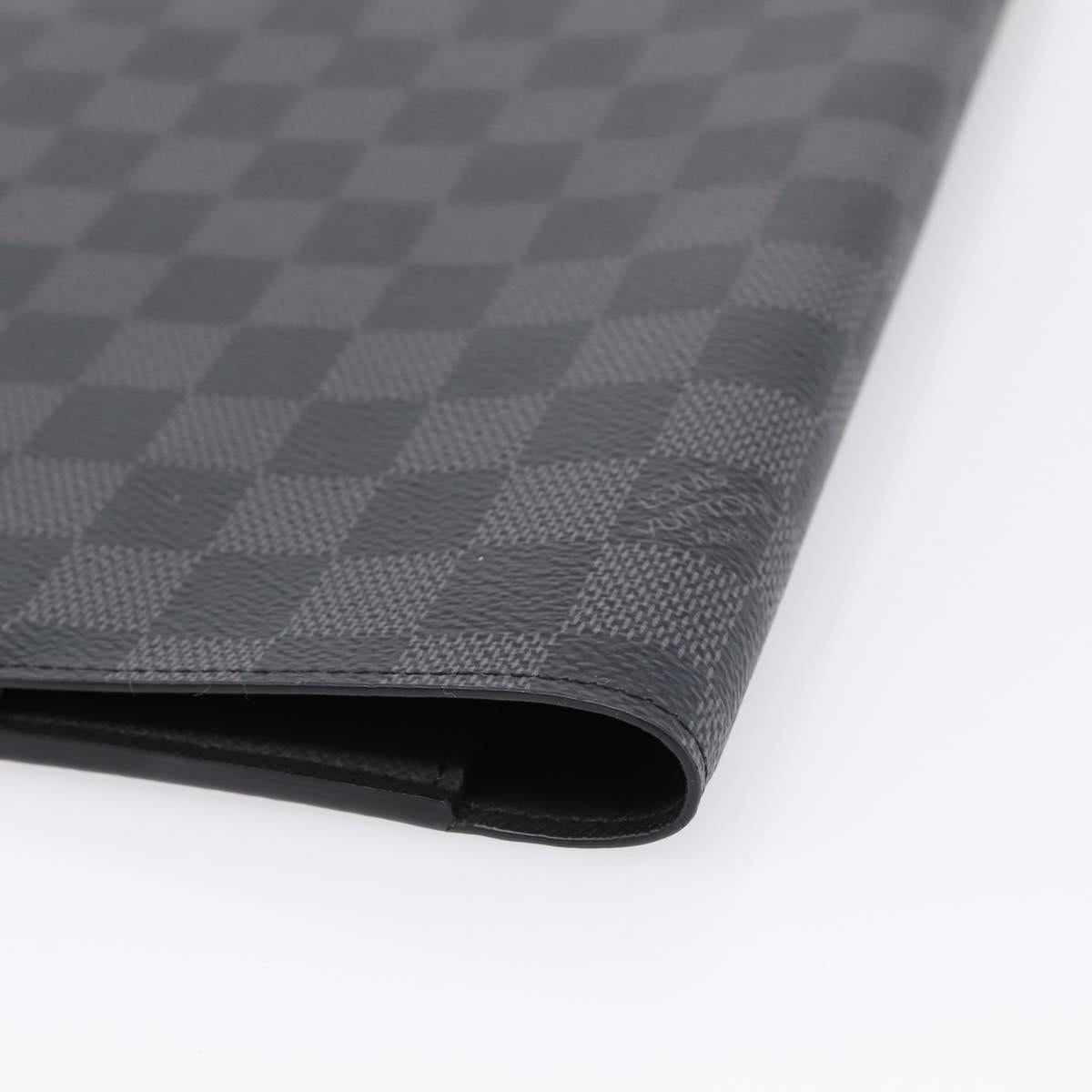 LOUIS VUITTON Damier Graphite Agenda Bureau Note Cover R20974 LV Auth 206298V