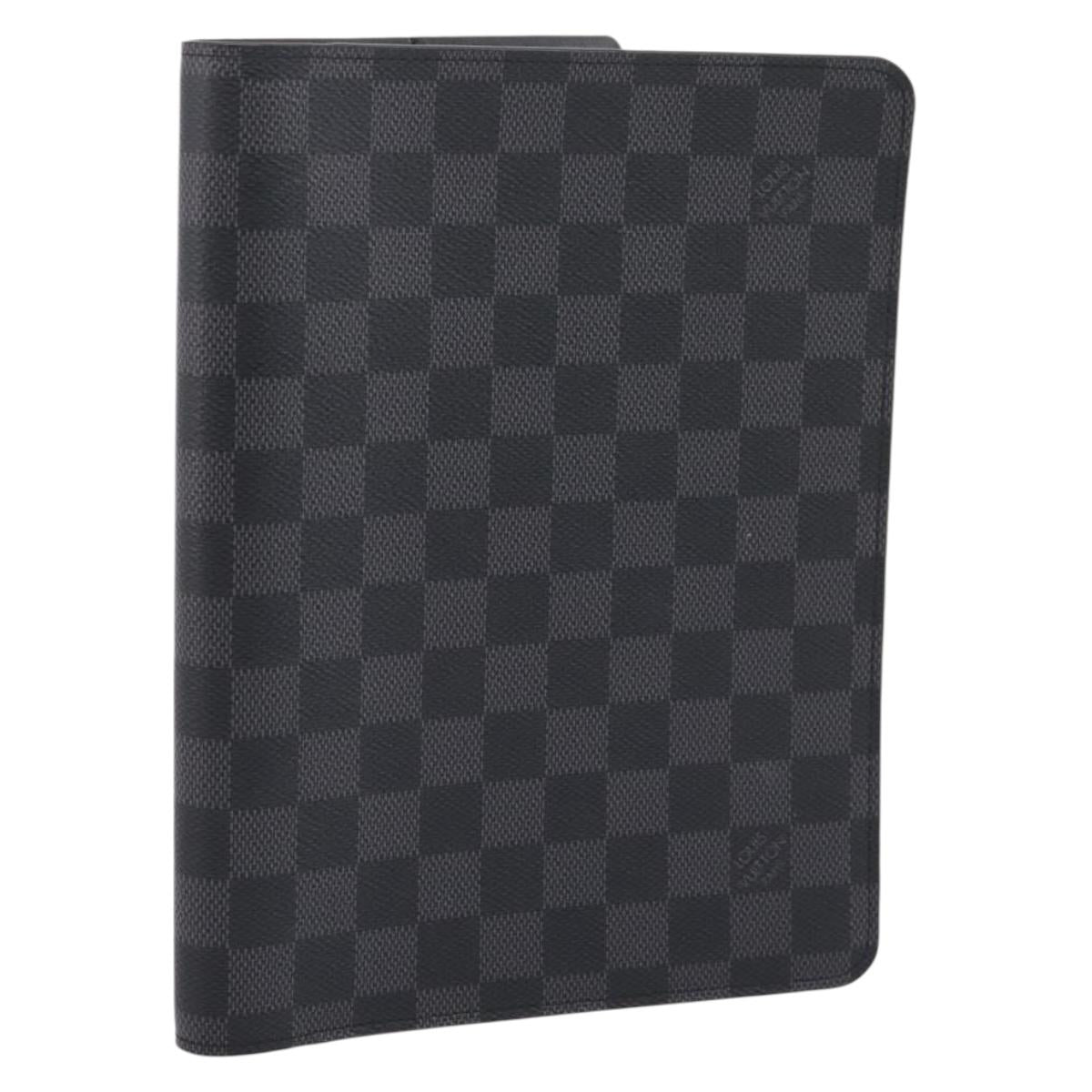 LOUIS VUITTON Damier Graphite Agenda Bureau Note Cover R20974 LV Auth 206298V
