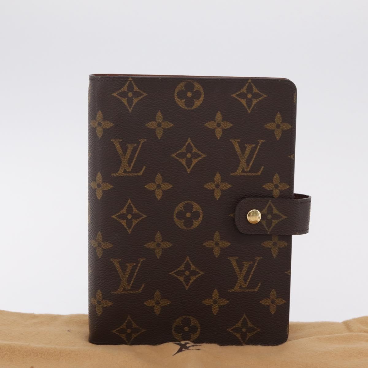 LOUIS VUITTON Monogram Agenda MM Day Planner Cover R20105 LV Auth 206302V