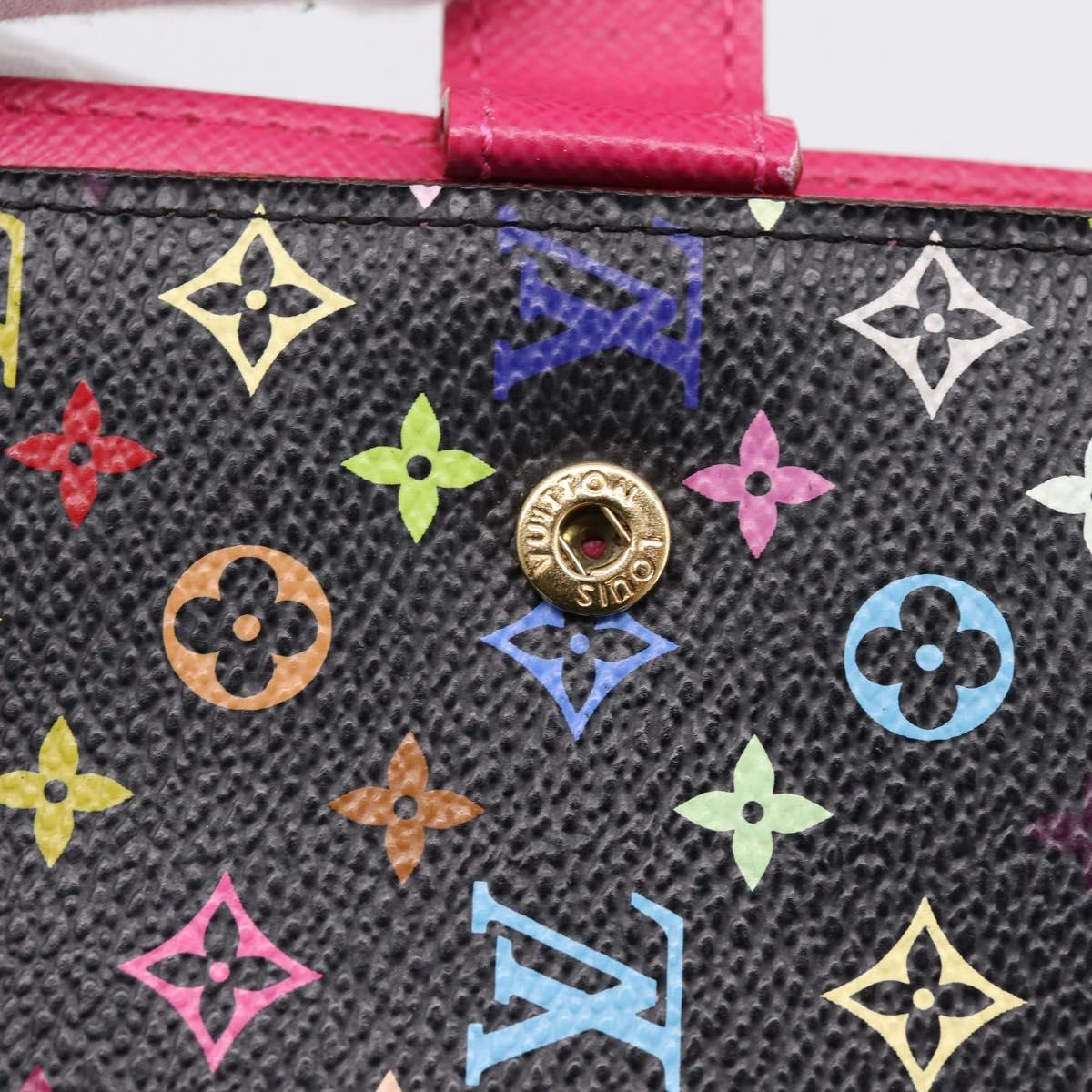 LOUIS VUITTON Monogram Multicolor Agenda PM Cover Black R21076 Auth 206303A