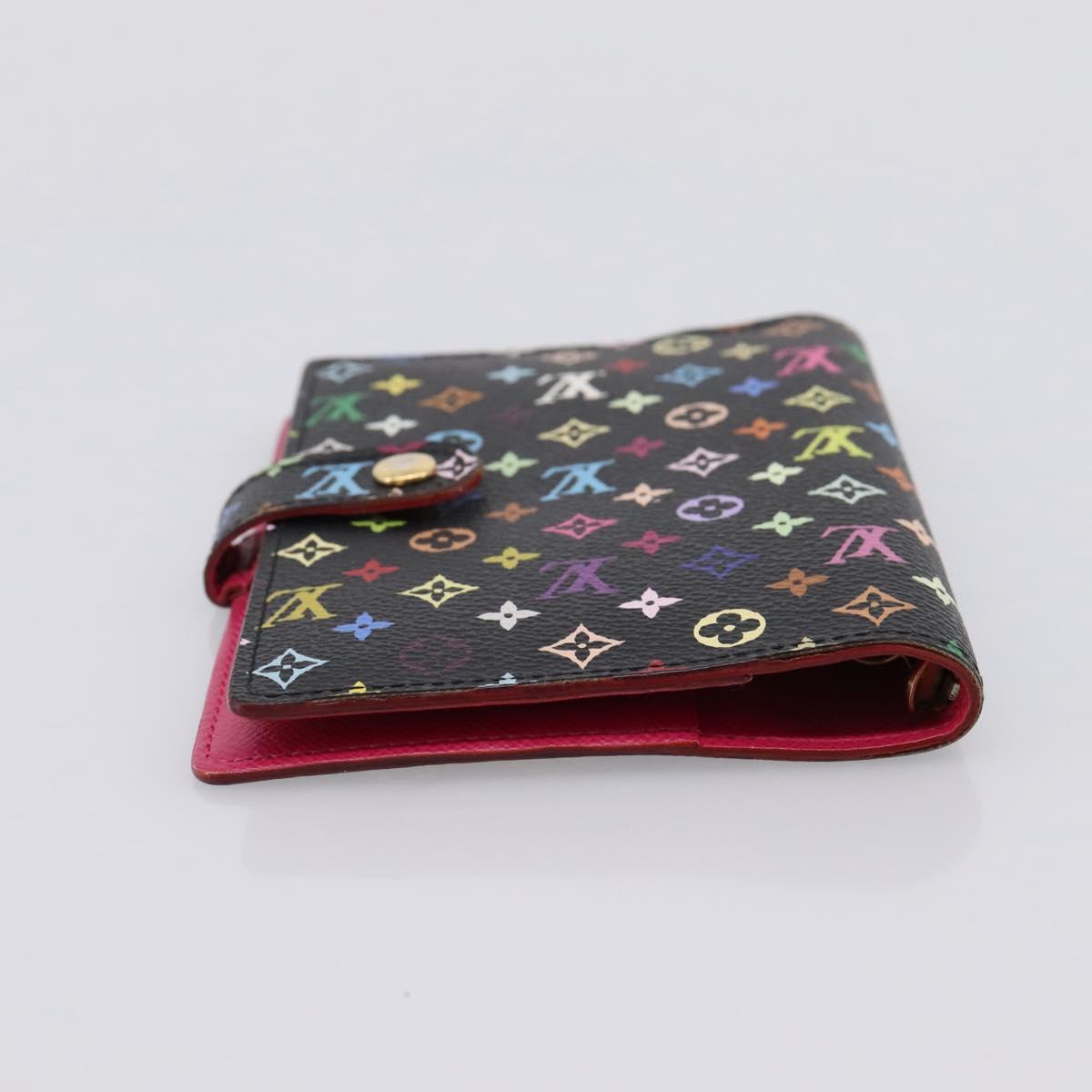 LOUIS VUITTON Monogram Multicolor Agenda PM Cover Black R21076 Auth 206303A